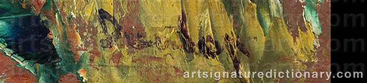 Authentic signature by Ronald Ossory DUNLOP on  artwork