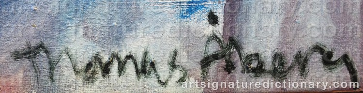Authentic signature by Thomas ÅBERG on Painting/Watercolour artwork