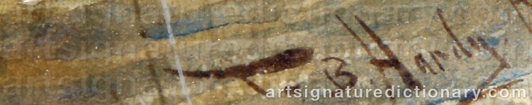 Authentic signature by Thomas Bush HARDY on artwork