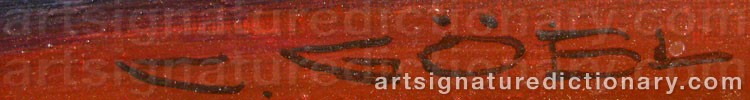 Authentic signature by Camilla GÖBL-WAHL on artwork