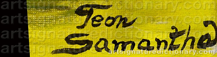 Authentic signature by Teon SAMANTHA on artwork