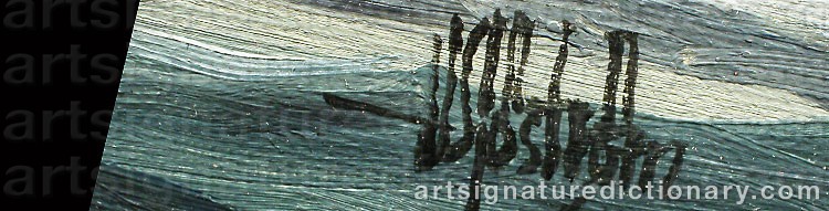 Authentic signature by Håkan SJÖSTRÖM on artwork