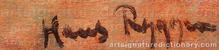 Authentic signature by Hans RYGGEN on Painting/Watercolour artwork