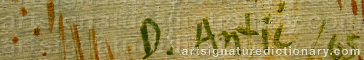 Authentic signature by Danica ANTIC on  artwork