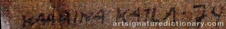 Authentic signature by Kaarina KAILA on  artwork