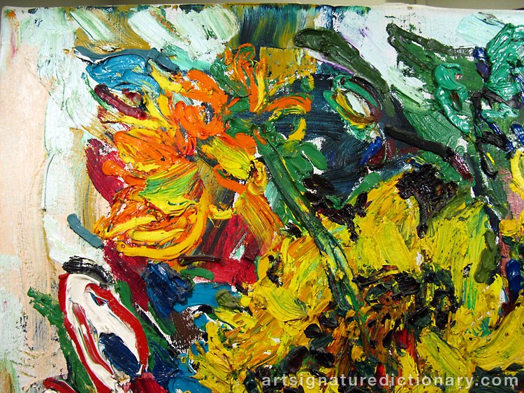 Close-up details showing Albin AMELIN signature forgery characteristics