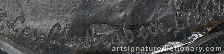 Authentic signature by Oskar GLADENBECK on  artwork