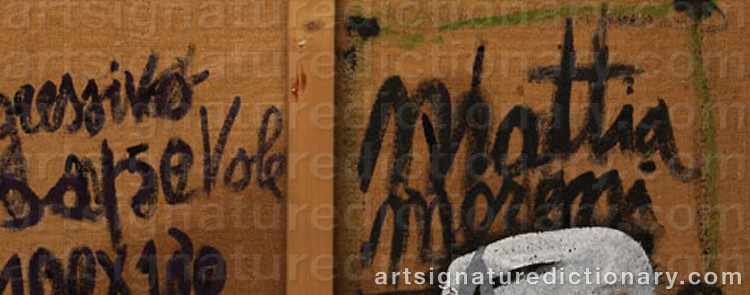 Authentic signature by Mattia MORENI on  artwork