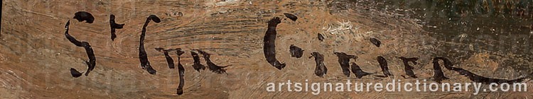 Authentic signature by Jean-Aimé SAINT-GYR GIRIER on  artwork