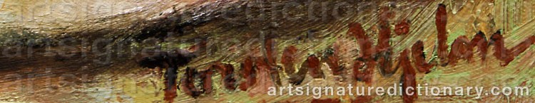 Authentic signature by Torsten HJELM on  artwork