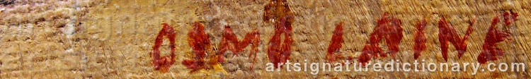 Authentic signature by Osmo LAINE on  artwork