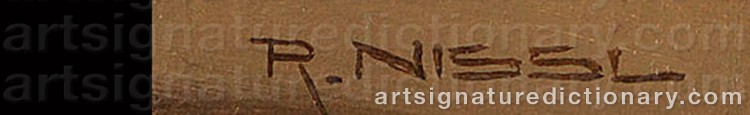Authentic signature by Rudolf NISSL on  artwork