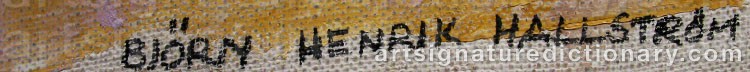 Authentic signature by Björn Henrik HALLSTRÖM on artwork