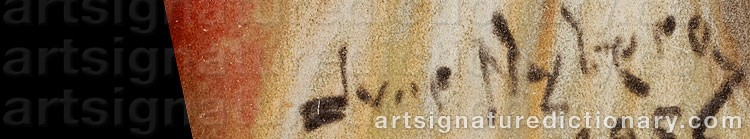 Authentic signature by Ivar Julius NYBERG on artwork
