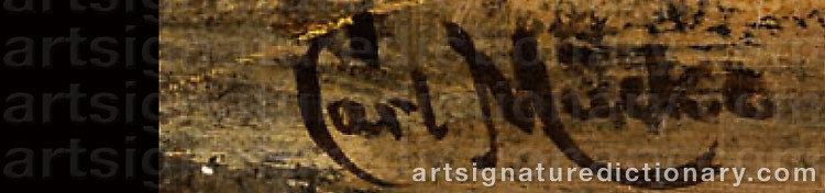 Authentic signature by Karl Emil MÜCKE on  artwork