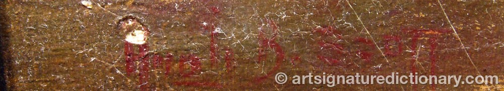 Authentic signature by Hugh B, SCOTT on  artwork