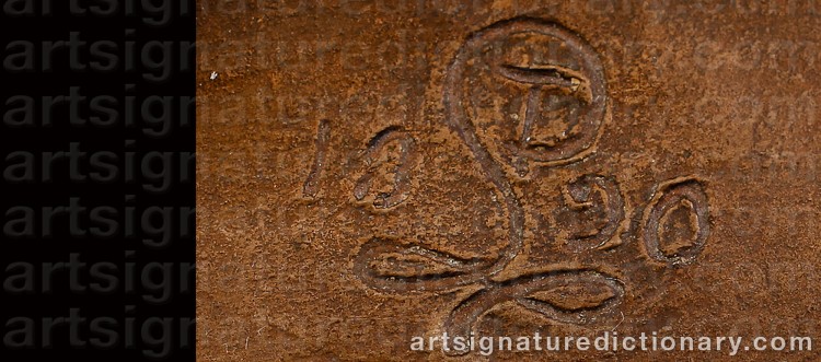 Authentic signature by Theodor LUNDBERG on  artwork