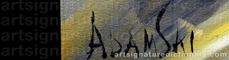 Authentic signature by Antoni ADAMSKI on  artwork