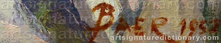 Authentic signature by Willy BAER on  artwork