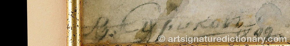 Authentic signature by Vasili Ivanovich SURIKOV on artwork