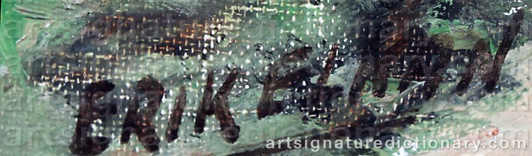 Authentic signature by Erik ELKAN on Painting/Watercolour artwork