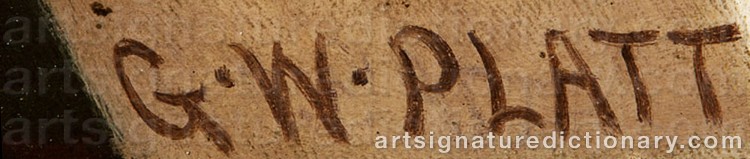 Authentic signature by George W. PLATT on  artwork