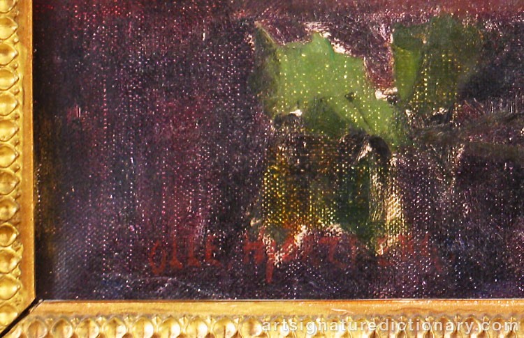 Close-up details showing Béla HRADIL signature forgery characteristics