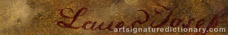 Authentic signature by Josef LAUER on  artwork