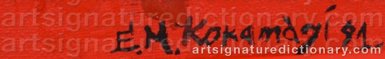 Authentic signature by Epp Maria KOKAMÄGI on artwork