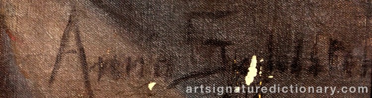 Authentic signature by Anna SAHLSTEN on Painting/Watercolour artwork
