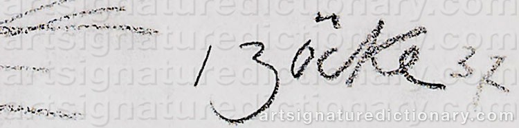 Authentic signature by Herbert BOECKL on artwork