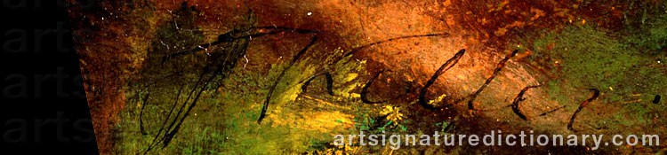 Authentic signature by Ferdinand KELLER on  artwork