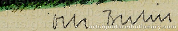Authentic signature by Olle BERLIN on  artwork