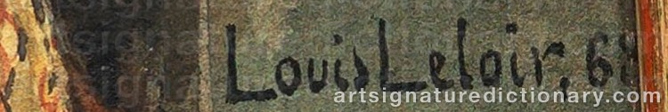 Authentic signature by Alexandre-Louis LELOIR on  artwork