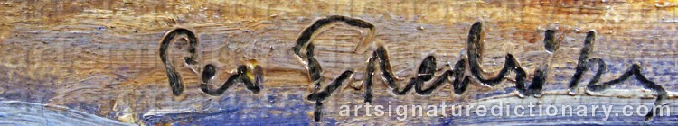 Authentic signature by Per FREDRIKS on artwork