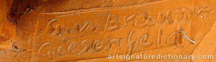 Authentic signature by Greta Von BRAUN-GIESENFELD on Sculpture artwork