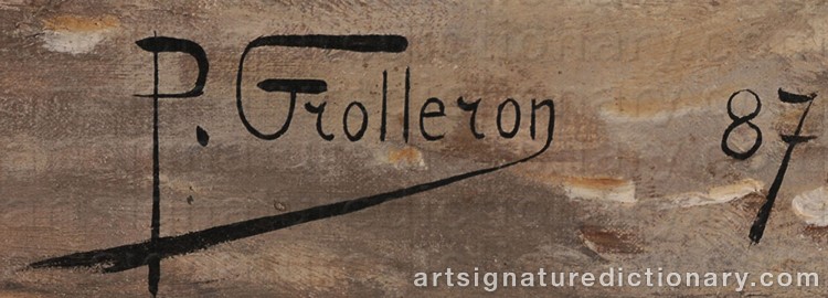 Authentic signature by Paul Louis Narcisse GROLLERON on Painting/Watercolour artwork