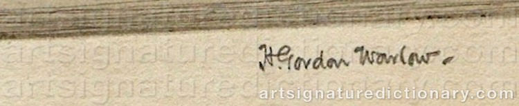Authentic signature by Herbert Gordon WARLOW on  artwork