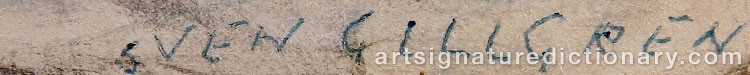 Authentic signature by Sven GILLGREN on artwork