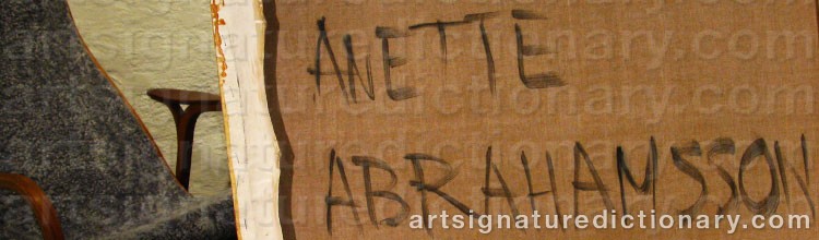 Authentic signature by Anette ABRAHAMSSON on  artwork