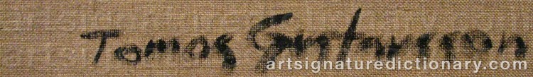 Authentic signature by Tomas GUSTAVSSON on  artwork
