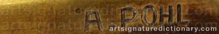 Authentic signature by Adolf Josef POHL on Sculpture artwork