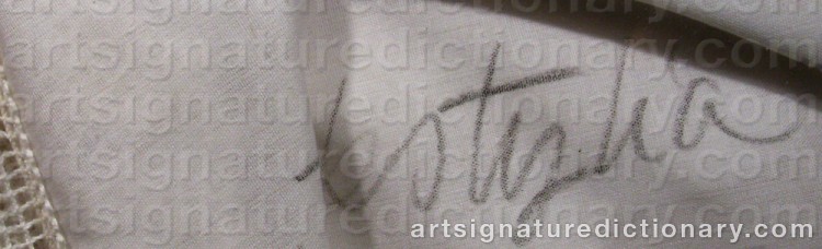 Authentic signature by Krystyna PIOTROWSKA on artwork