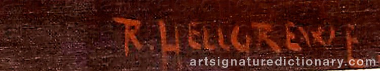 Authentic signature by Rudolf HELLGREWE on artwork