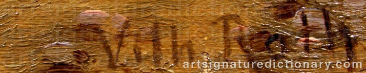 Authentic signature by Vilh. ROTH on  artwork
