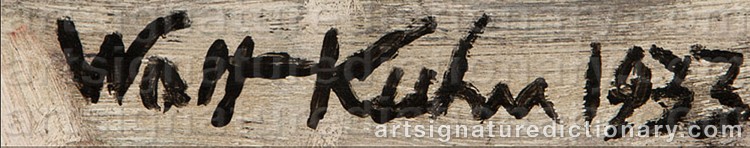 Authentic signature by Walt Francis KUHN on  artwork