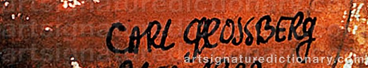 Authentic signature by Carl GROSSBERG on  artwork