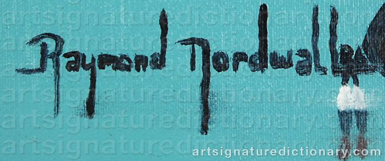 Authentic signature by Raymond NORDWALL on Painting/Watercolour artwork