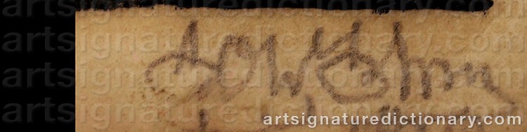 Authentic signature by Eric O.w. EHRSTRÖM on artwork