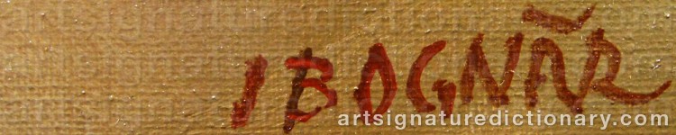 Authentic signature by István BOGNÁR on artwork